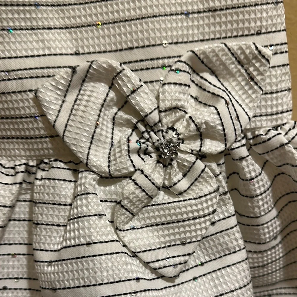 Mayoral Striped White and Black  Dress